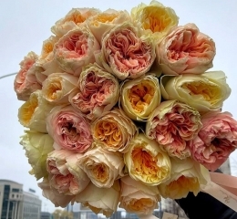 Букет из 25 роз от плантации Tessa с брендированной лентой Букет из 25 роз от плантации Tessa с брендированной лентой